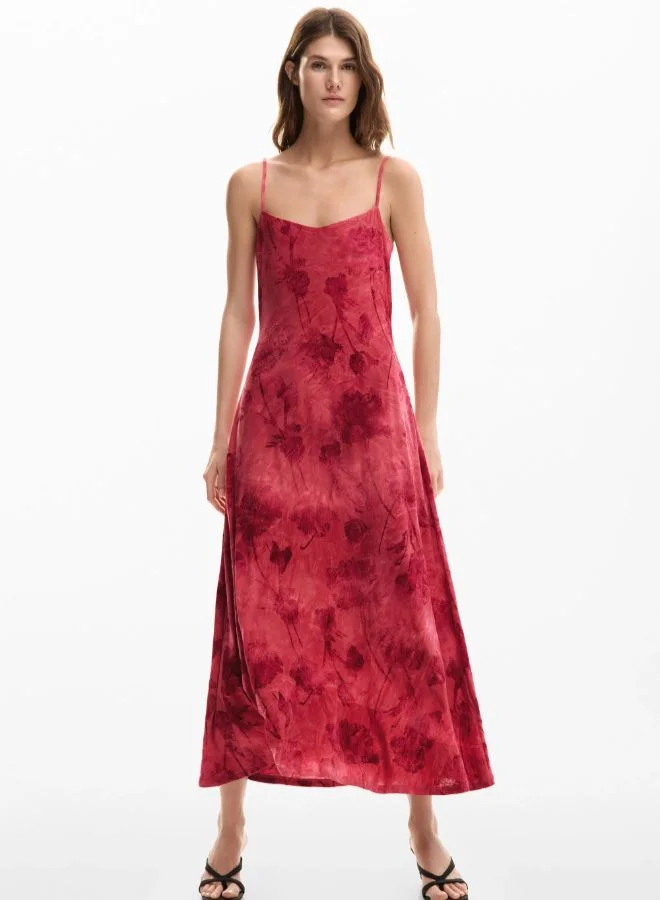 DESIGUAL red floral Floral Strap Dress for Women | Best Price UAE